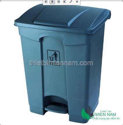 Thùng rác nhựa đạp chân 87L màu ghi