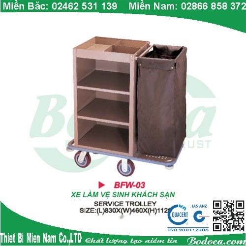 Xe Đẩy Vệ Sinh Khách Sạn Giá Rẻ BFW-03