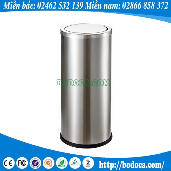 Thùng rác inox nắp lật tròn giá rẻ toàn quốc