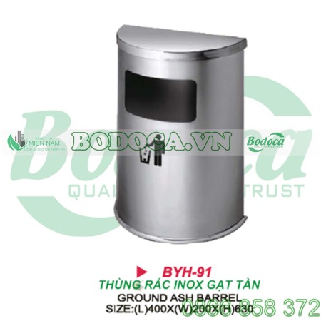 Thùng rác inox hình bán nguyệt A51