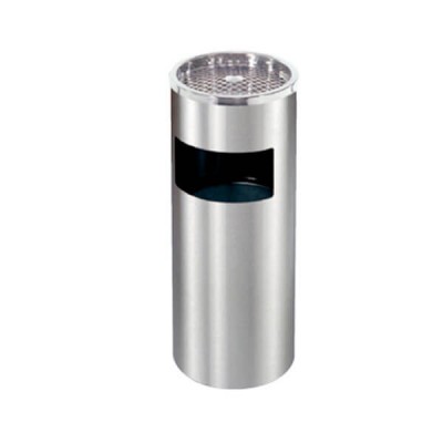 Thùng rác inox tròn có gạt tàn A35B