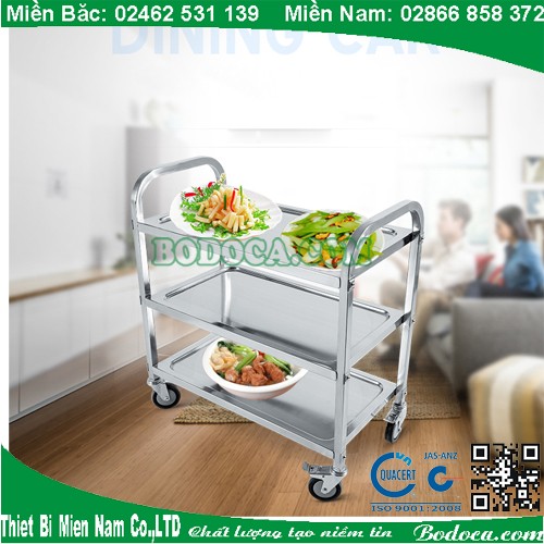 Mua bán Xe đẩy thức ăn 3 tầng inox AF08163